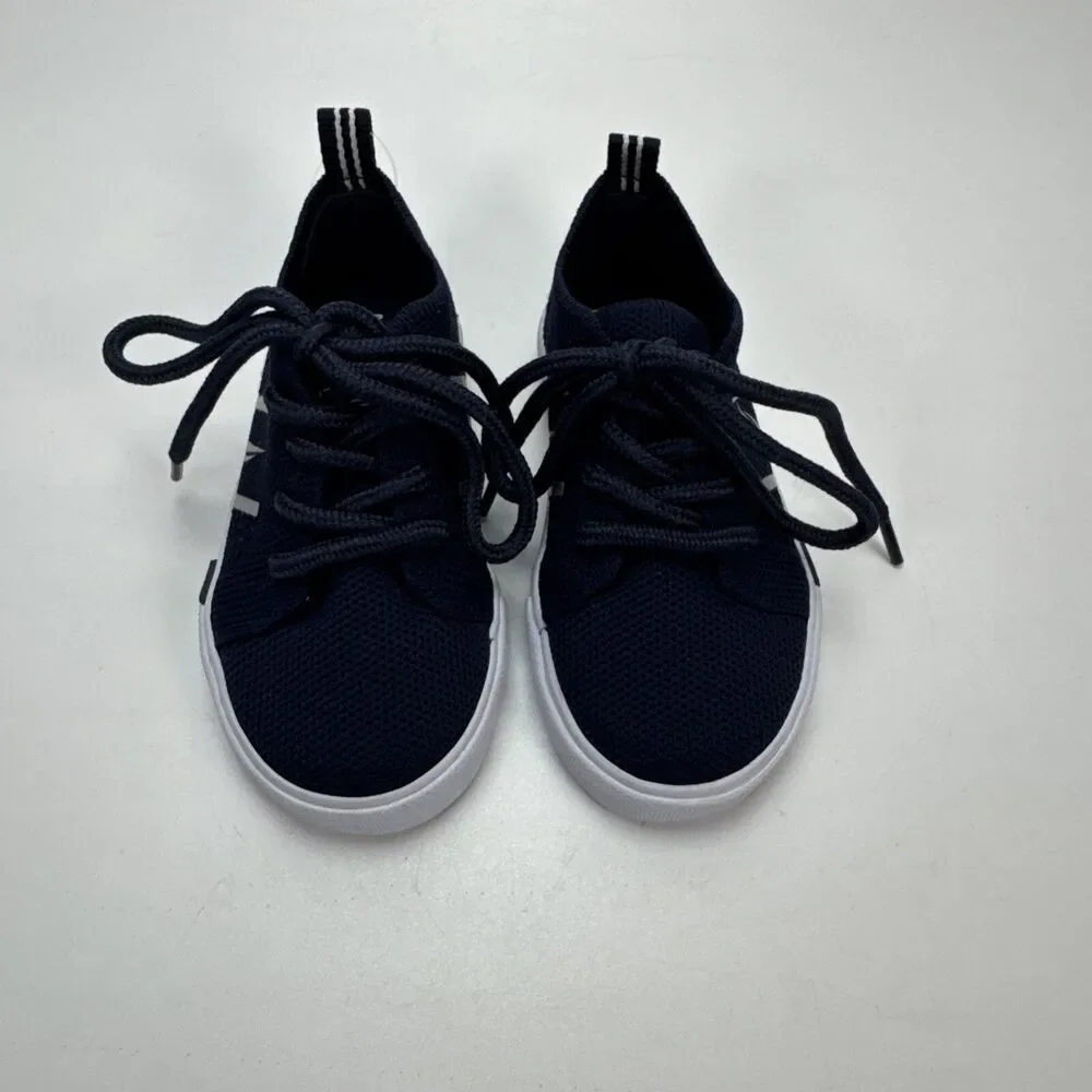 Baby Toddler Boys Size 5 NAUTICA Navy Blue Lace Shoes Breathable Sailboat